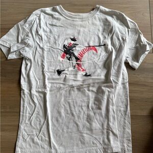 White Short Sleeve Tee with Dynamic Graphic Design